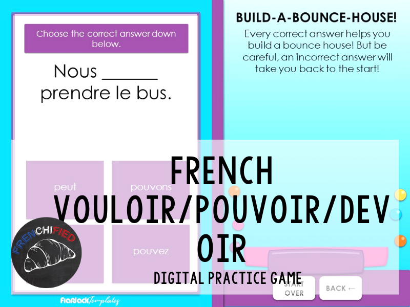 French digital game - vouloir, pouvoir, devoir | Teaching Resources