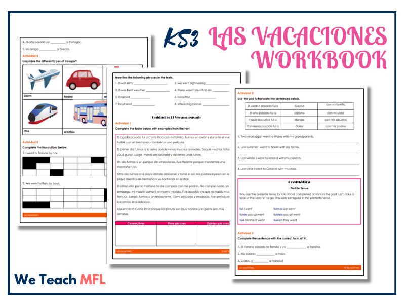 Mis Vacaciones – KS3 Spanish Holidays Class Workbook