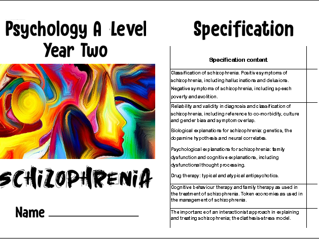 Schizophrenia Topic Workpack - AQA Psychology Year 2