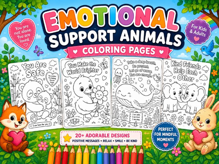 Emotional Support Animals Coloring Pages