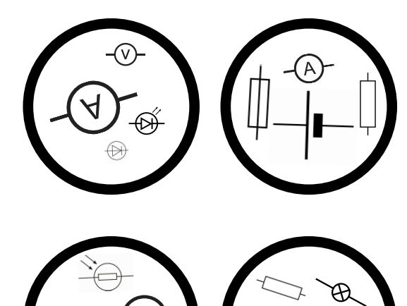 Electric circuit symbol game/ Spot it electric symbol recall