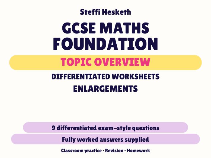 GCSE Foundation Enlargements | Topic Overview Differentiated Worksheet