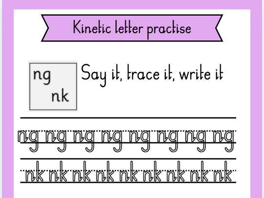 SET 1 - 3 RWI kinetic letter handwriting bundle