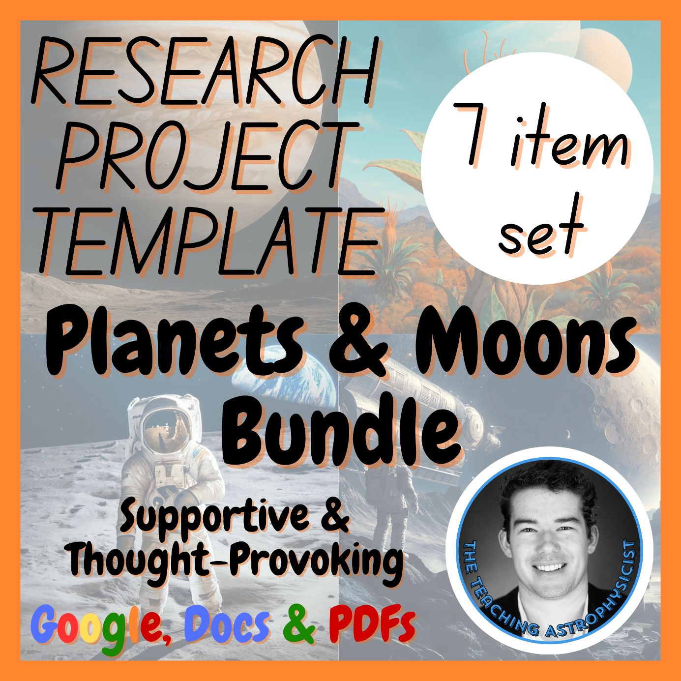 Planets and Moons | 7 Science Research Project Templates | Astro Set