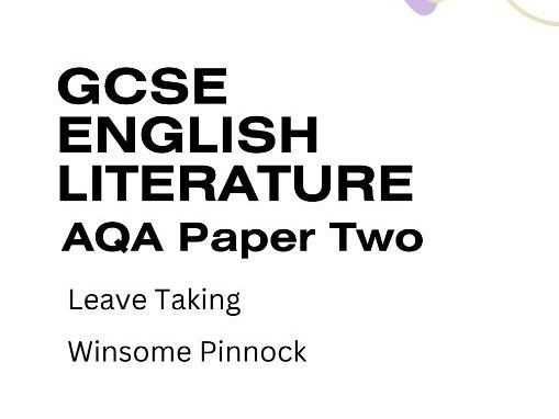 AQA GCSE English Literature – Paper 2 Modern Prose & Drama | Exam Questions for Leave Taking