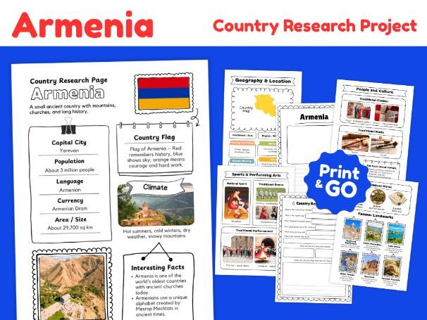 Armenia Country Study Worksheets | Geography & Culture