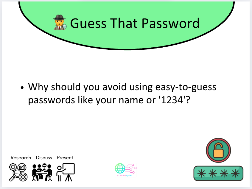 Digital Literacy Task Cards – Theme 15: Passwords and Security
