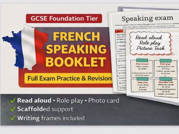 Edexcel GCSE French Speaking Workbook (Foundation) | Role Play, Photo Card & Conversation