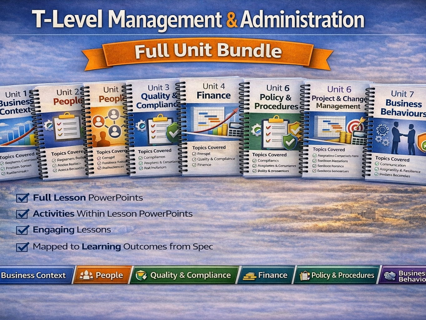 T-Level Management & Administration Course Bundle Unit 1,2,3,4,5,6,7