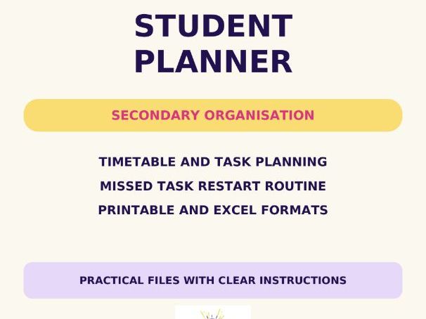 Student Homework and Revision Planner Pack