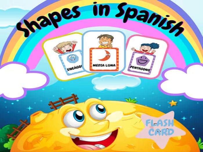 Spanish basic Shapes - Printable Shapes Flashcards for kids/Les formes