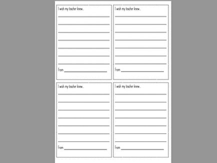 I wish my teacher knew... cards