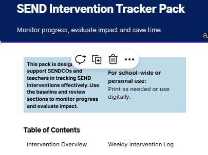 SEND Intervention Tracker Pack