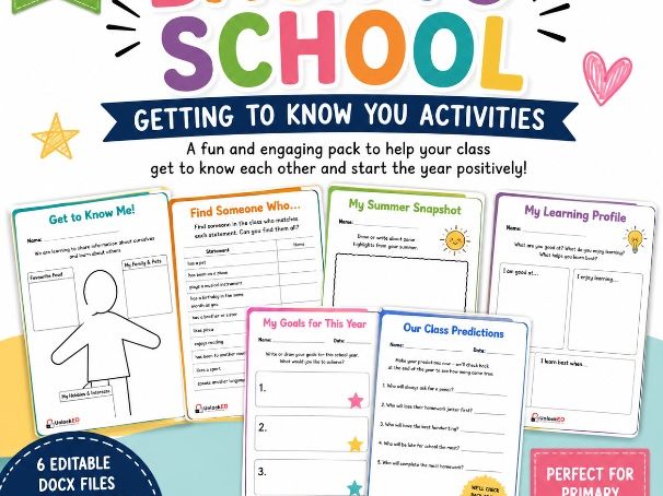 Back to School Activity Pack | 6 Getting to Know You Activities