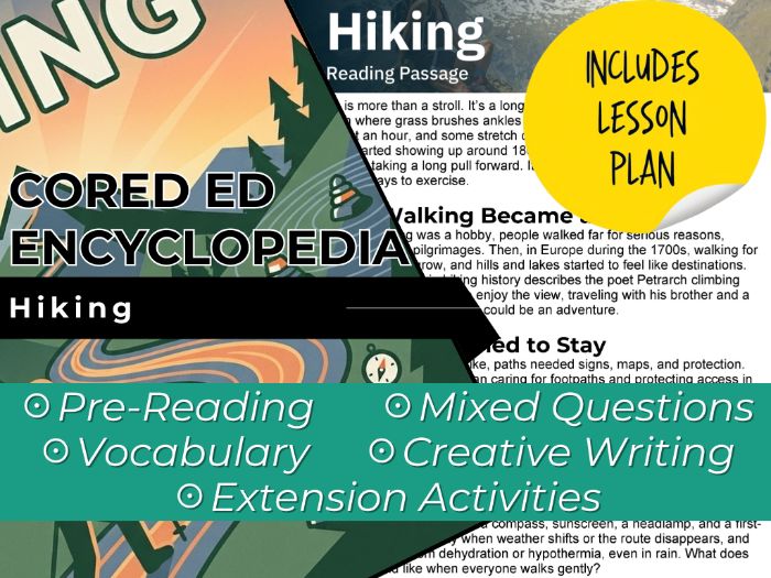 Hiking Reading Comprehension Passage - Cored Ed Encyclopedia
