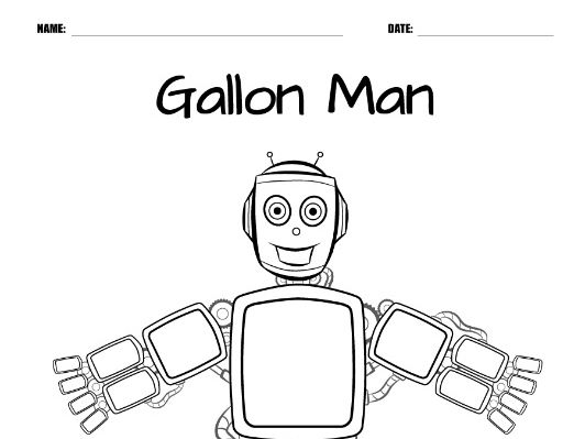 Gallon Man Chart (B&W, Blank)