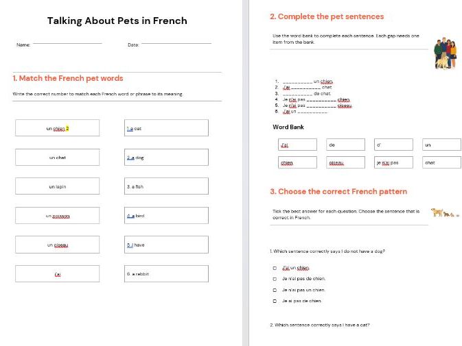 French - Talking About Pets in French