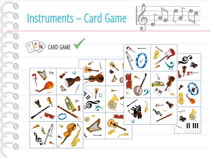 Music / Musical instruments Card game Teaching Resources