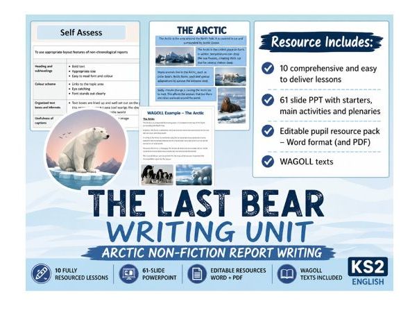 The Last Bear Complete Writing Unit Non Chronological Report (10 Fully Resourced Lessons)