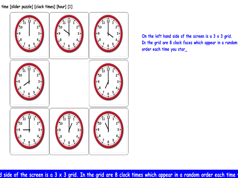 time [slider puzzle] [hours]