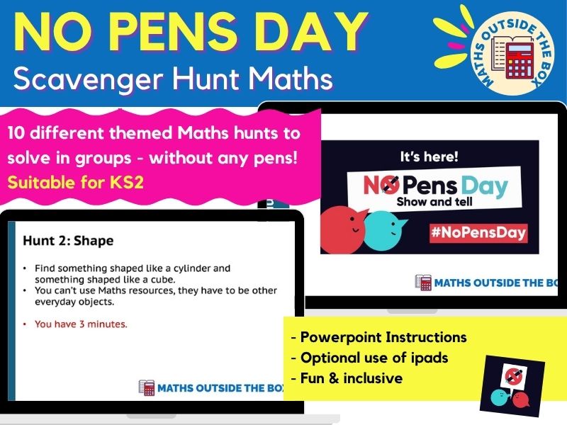 NO PENS DAY: Scavenger Hunt Maths (KS2)