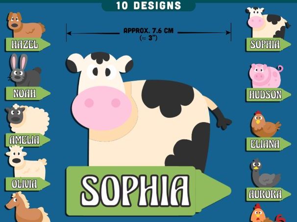 Farm Animal Name Tags, Editable Locker & Cubby Labels, Student Space Organization