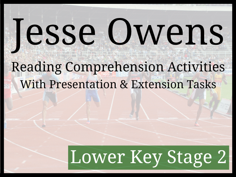 Jesse Owens Reading Comprehension Activities | Year 3 & Year 4 | LKS2
