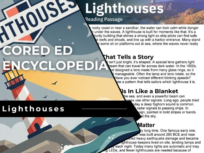 Lighthouses Reading Comprehension Passage - Cored Ed Encyclopedia