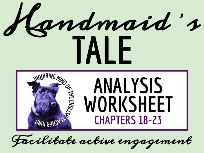 The Handmaid's Tale Chapters 18, 19, 20, 21, 22 & 23 Close Reading Analysis Worksheet
