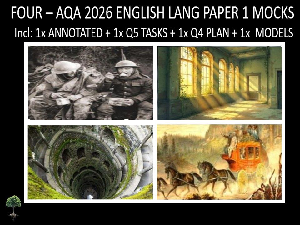 Four AQA 2026 English Language Paper 1 | Annotated, Q5 Tasks, Q4 Plan, Models