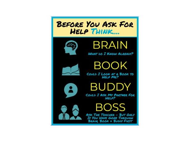 5 B's Poster / Display (Brain, Book, Buddy, Boss) | Teaching