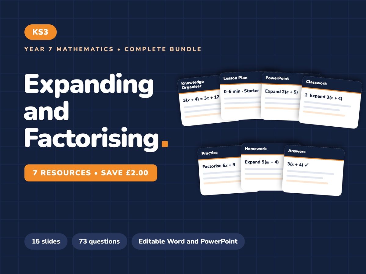 Year 7 Expanding and Factorising Bundle