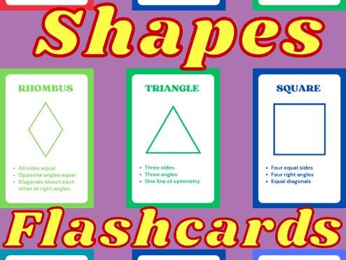 2D & 3D Shapes Flashcards | Geometry Printable Cards | Math Flashcards for Kids