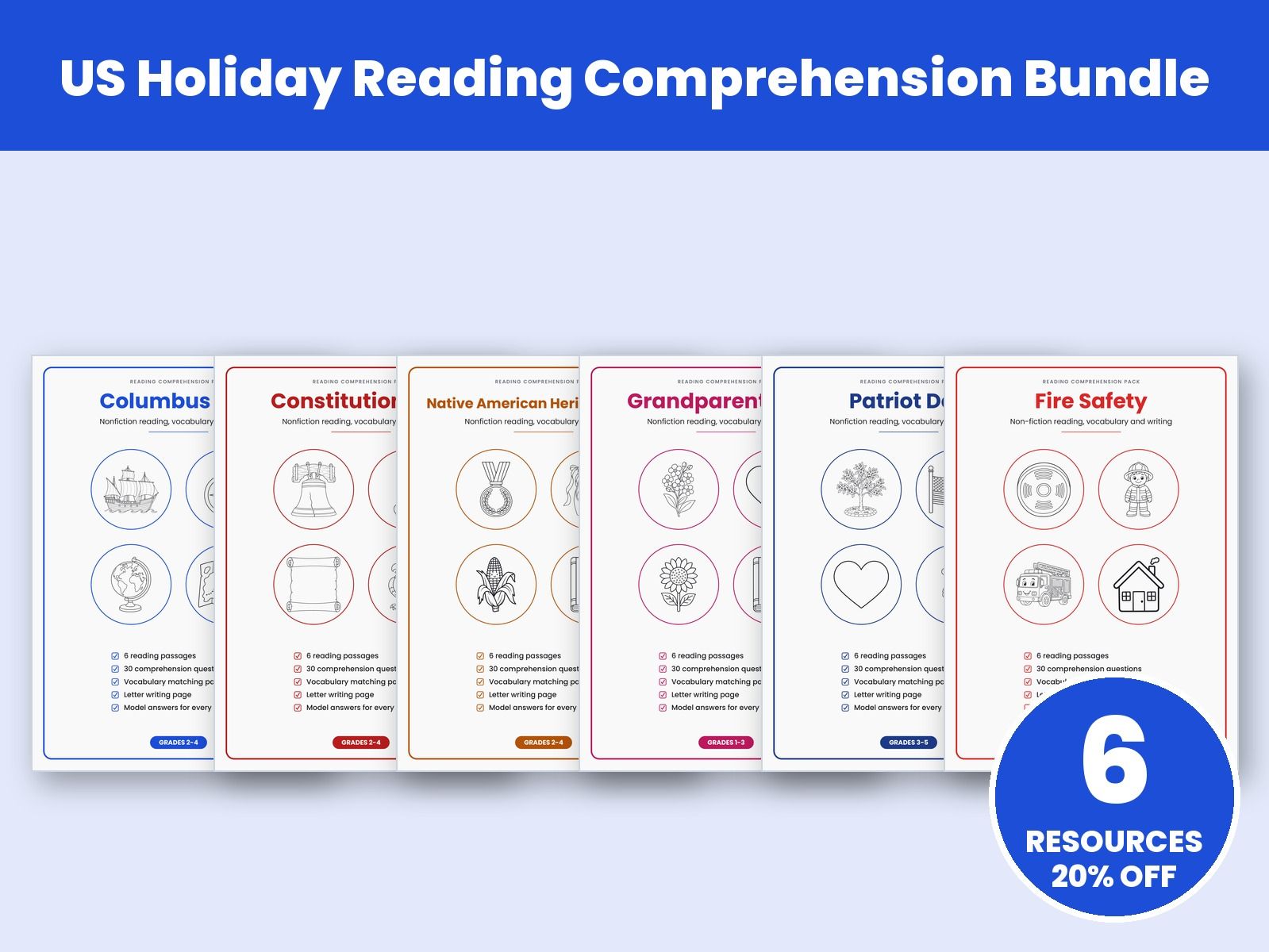 US Holiday Reading Comprehension Bundle