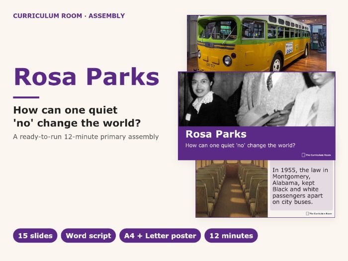 Rosa Parks Assembly: How Can One Quiet 'No' Change the World? Slides + Script