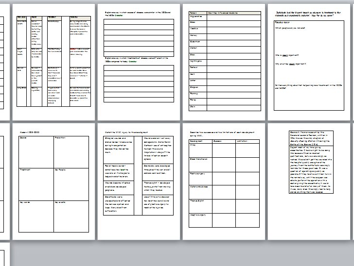 REVISION Medicine Through Time and Western Front Overview