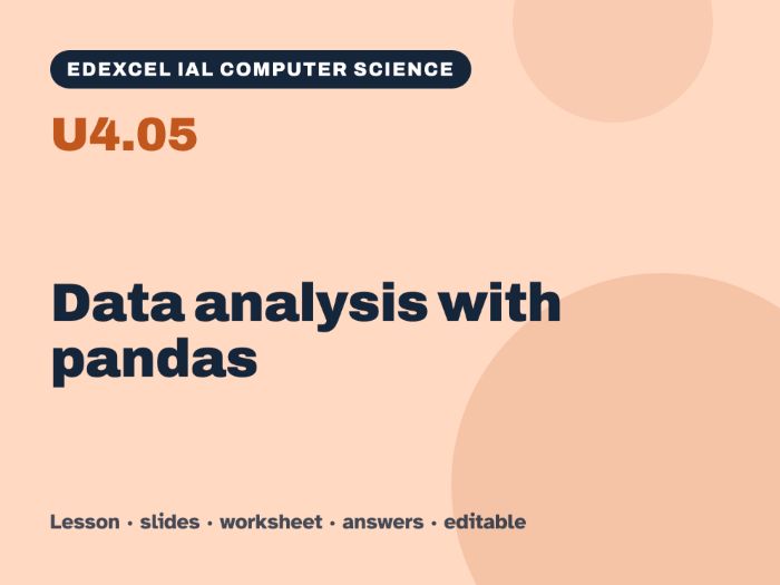 Edexcel IAL Computer Science – U4.05 Data analysis with pandas – Lesson & Worksheet