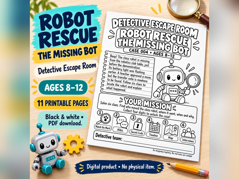 Robot Rescue Escape Room - Ages 8-12