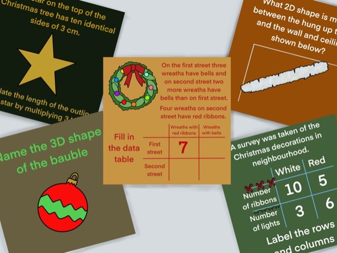 Christmas Advent Calendar KS1 Maths Activities Teaching Resources