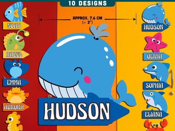 Ocean Animal Name Tags, Editable Locker & Cubby Labels, Sea Life Student Labels