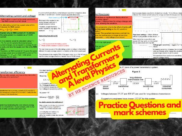 Alternating Currents and Transformers A level physics