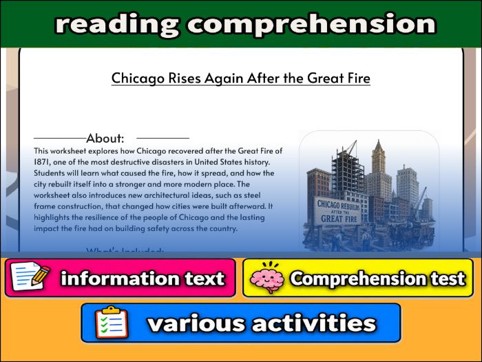 Chicago Rises Again After the Great Fire | Comprehension 91����t