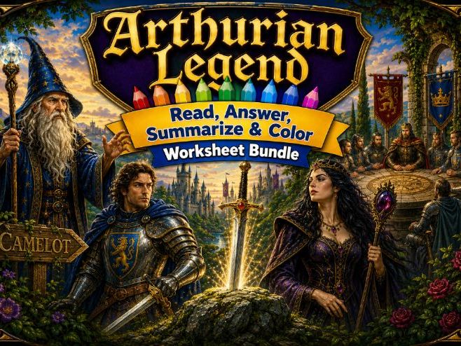 Arthurian Legend Worksheet Packet (34 Assignments)