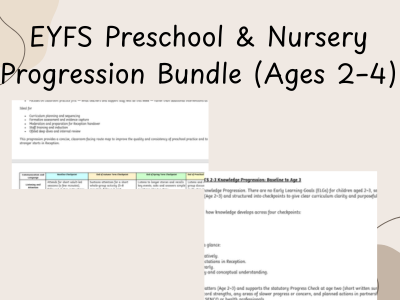 EYFS Preschool & Nursery Progression Bundle (Ages 2–4)