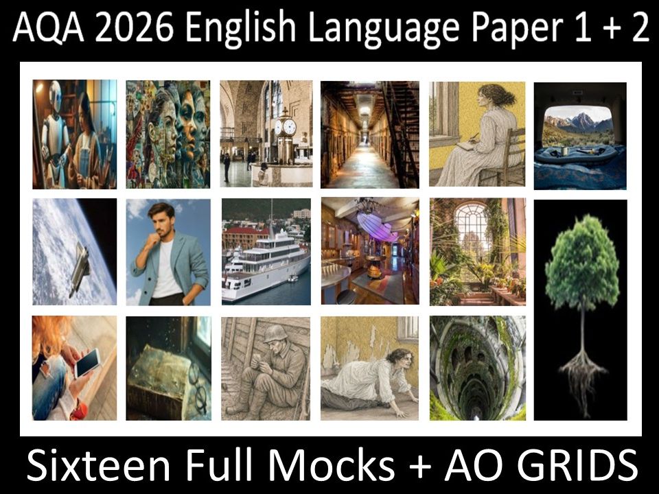 Sixteen AQA 2026 English Language Paper 1 + 2 | AO GRIDS
