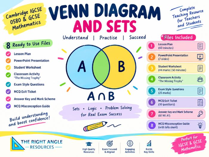 Venn Diagrams and Sets Mega Bundle | Cambridge IGCSE 0580 & GCSE Maths