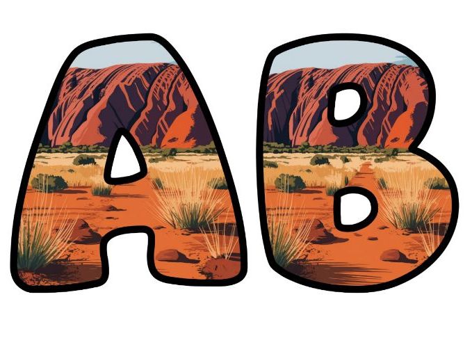 Uluru Australian Outback Alphabet Letters | Classroom Display, A-Z 0-9