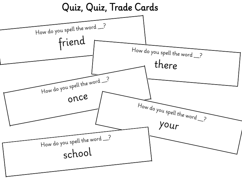 Year 1 Statutory Words Spelling - Quiz, Quiz, Trade