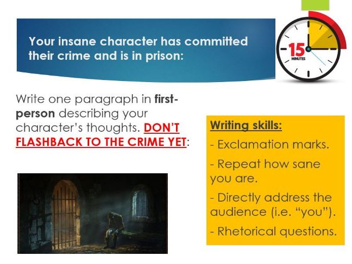 The Tell-Tale Heart, 3 Lessons (Year 7)