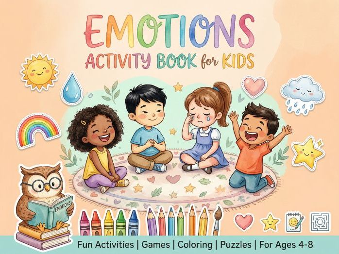 Emotions Activity Book for Kids | SEL Feelings Workbook | PreK-2 Digital & Printable